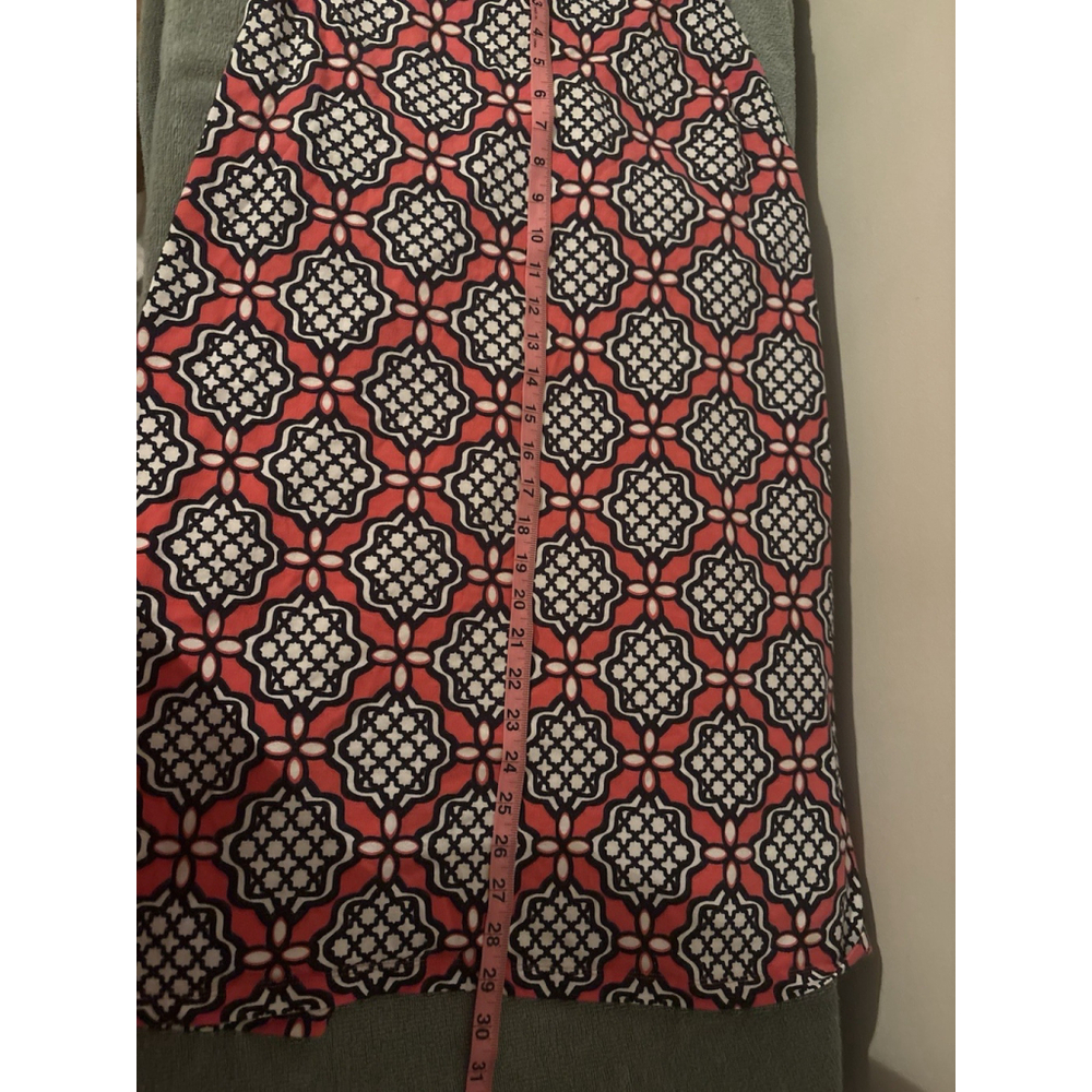 Crown & Ivy Sleeveless Shift Dress Large Navy Coral White Geometric Medallion - Picture 3 of 3